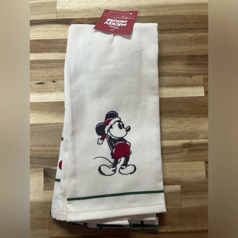 Disney Mickey Mouse Kitchen Towel set (2 pack ) Christmas-100% cotton‎ NWT